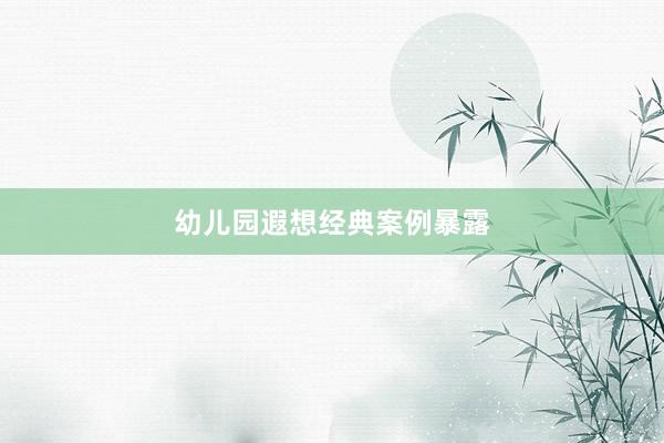 幼儿园遐想经典案例暴露